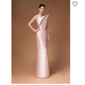 Sophisticated One Shoulder Pink Gown